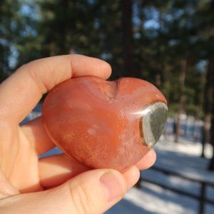 Polychrome Jasper Hearts, Palm Stone, Healing Crystals, Gemstones, Reiki
